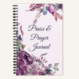 Journal de louange et de prière à motif floral aqu
