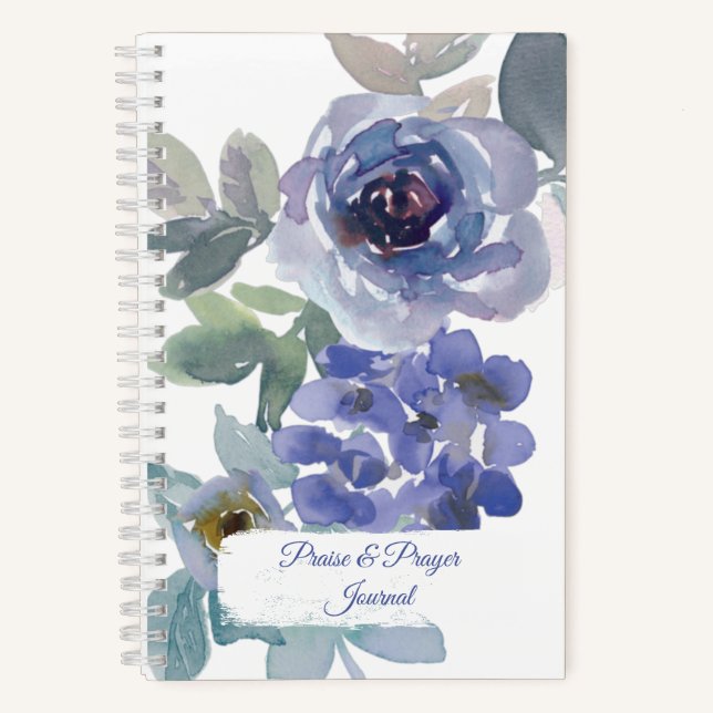 Journal de louange et de prière floral bleu (Recto)