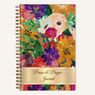 Journal de louange et de prière floral coloré