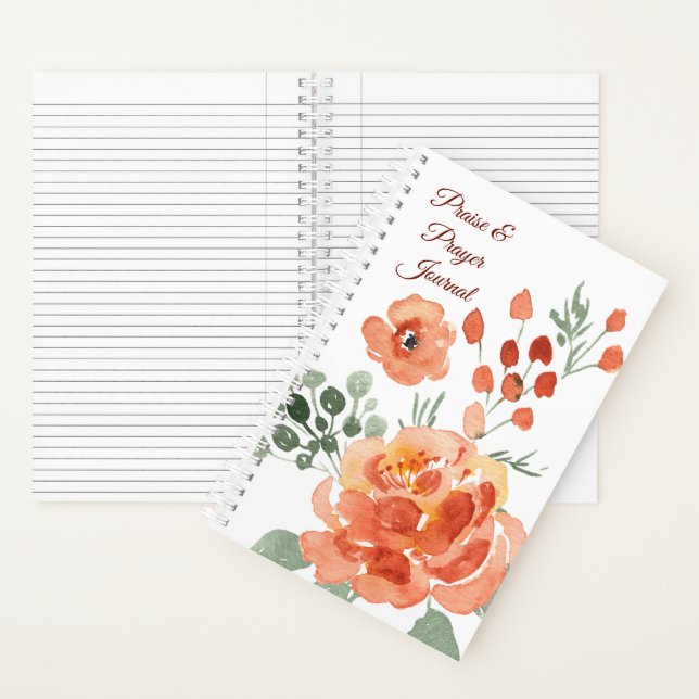 Journal de louange et de prière floral orange (À l'intérieur)
