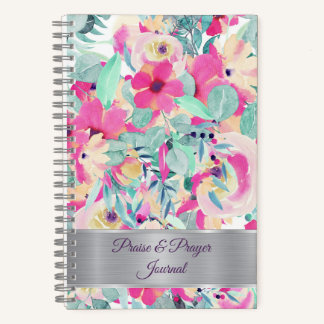 Journal de louange et de prière floral rose