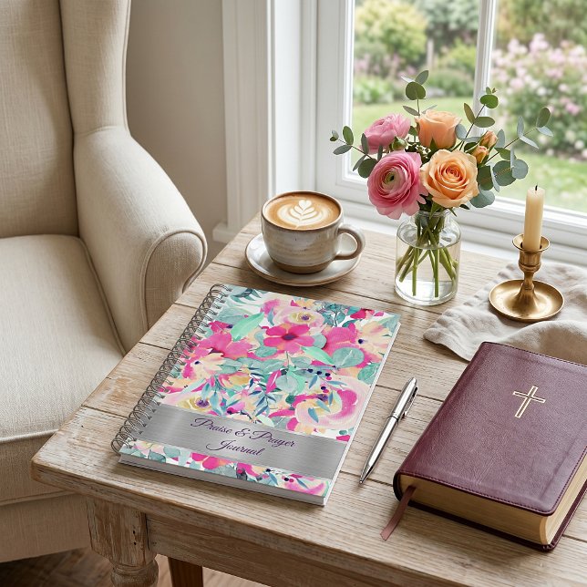 Journal de louange et de prière floral rose (Créateur téléchargé)