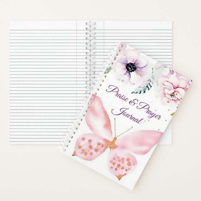 Journal de louange et de prière floral rose et pap (À l'intérieur)