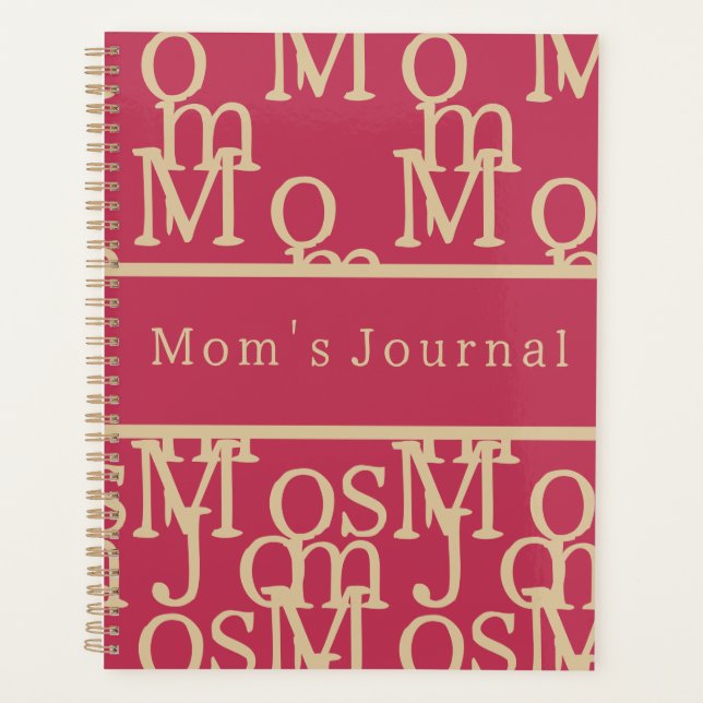 Journal de maman Magenta Typographie Or (Devant)