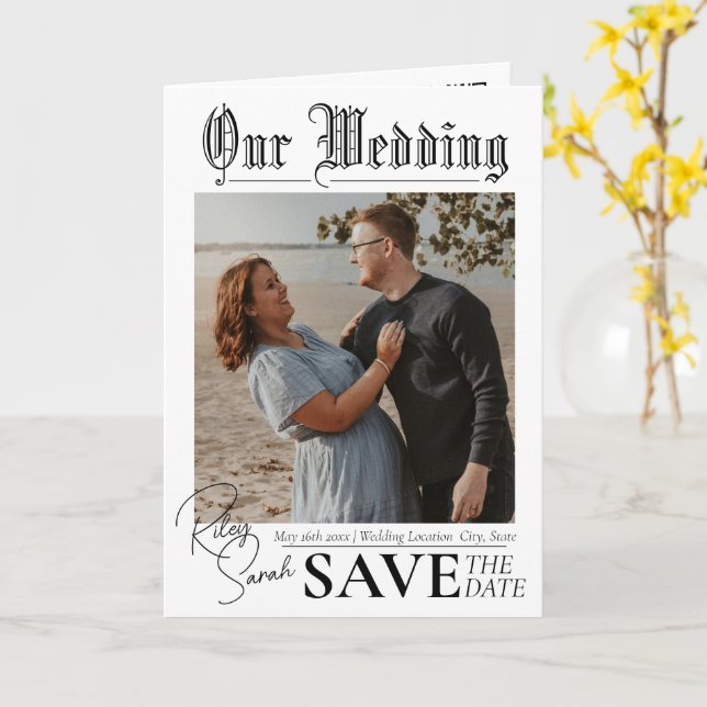 Journal de mariage édition | carte pliée (Fleur jaune)