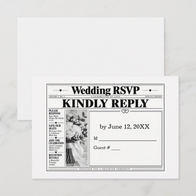 Journal de mariage RSVP (Devant / Derrière)