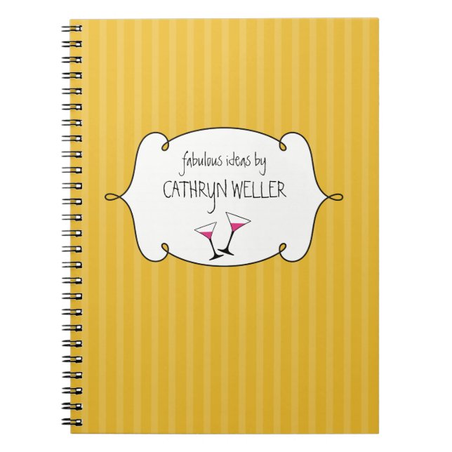 Journal de mode à rayures martini rose idée fabule (Devant)