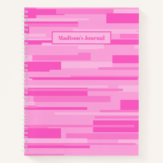 Journal de Motif géométrique rétro rose chaud (Devant)