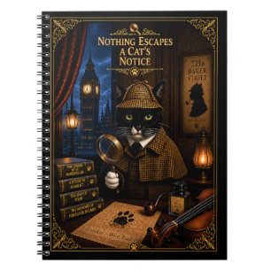 Journal de mystère du chat en smoking Sherlock Hol