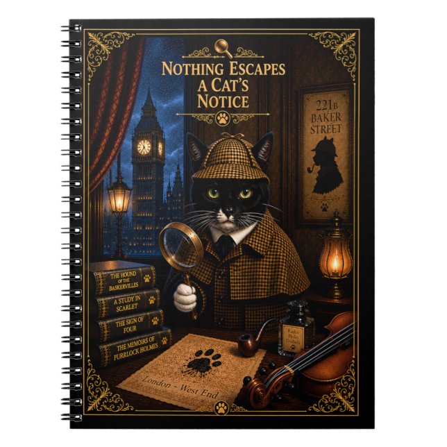 Journal de mystère du chat smoking de Sherlock Hol (Devant)