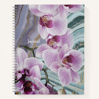 Journal de nom de géode florale verte violette