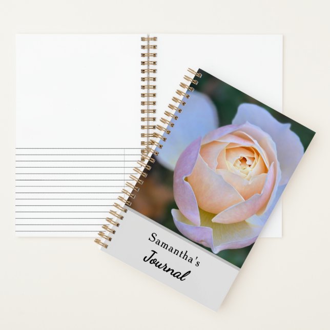 Journal de nom de rose rose pastel jaune (À l'intérieur)