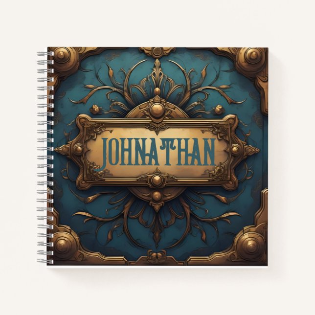 Journal de noms personnalisés dans Verdigris & Gol (Devant)