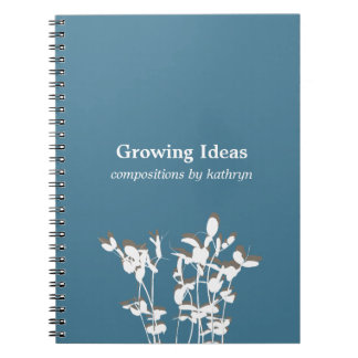 Journal de notes d'idée bleue moderne de plante cr