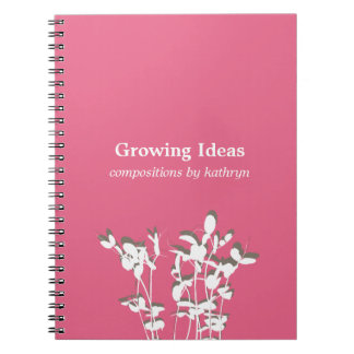 Journal de notes d'idée moderne rose plante en cro