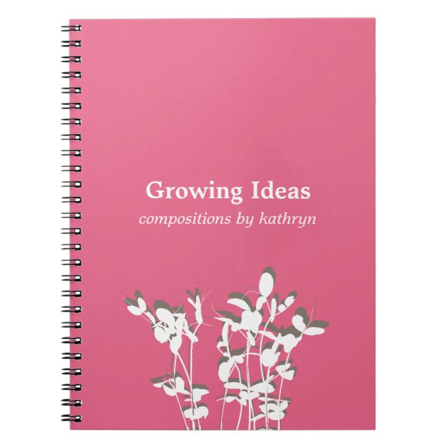 Journal de notes d'idée moderne rose plante en cro (Devant)