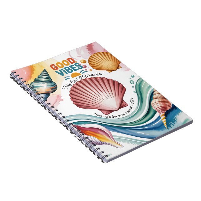 Journal de plage personnalisé | Belles vibrations (Côté Droit)