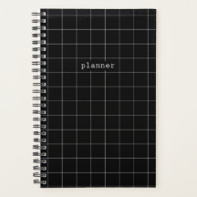 Journal de planificateur minimaliste noir et blanc