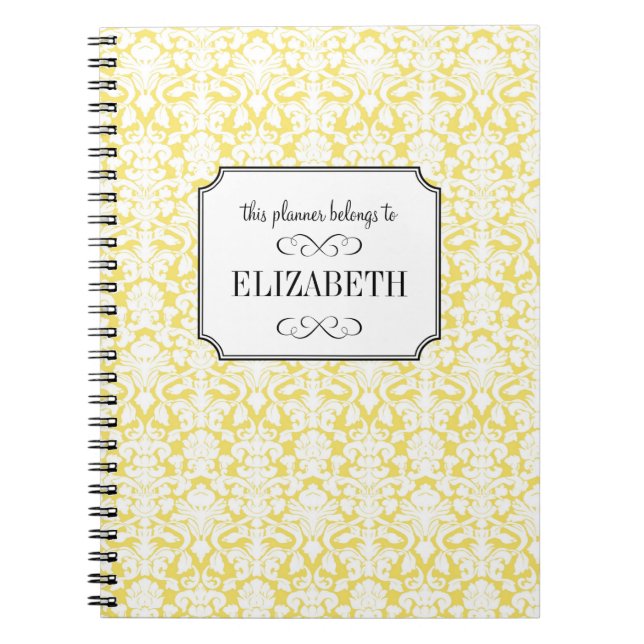 Journal de planification mariage damassé blanc jau (Devant)