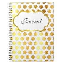 Journal de points de polka blanc et or
