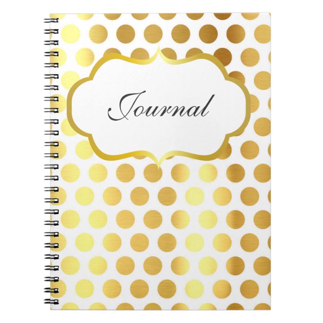 Journal de points de polka blanc et or (Devant)