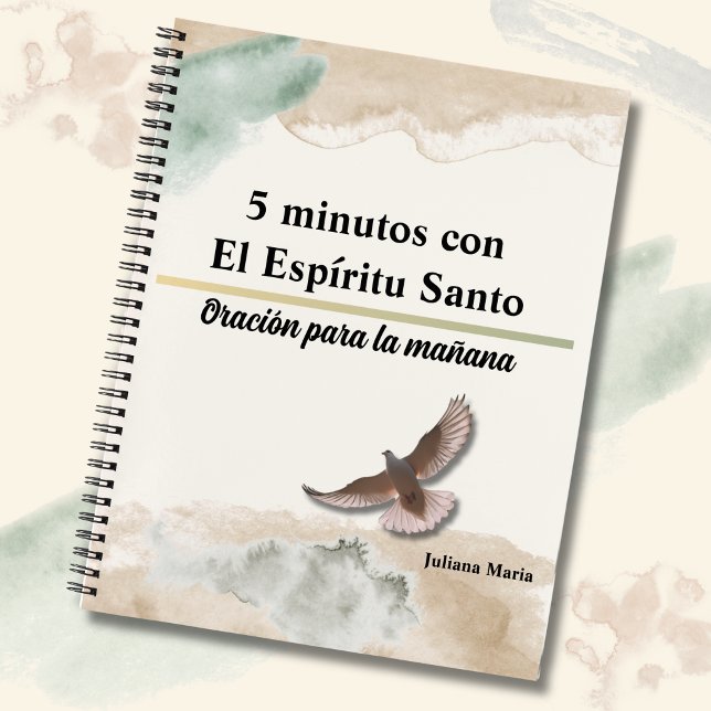Journal de prière "5 Minutos con el Espíritu Santo (Personalized prayer journal, 5 minutes with the Holy Spirit, prayers for the morning)