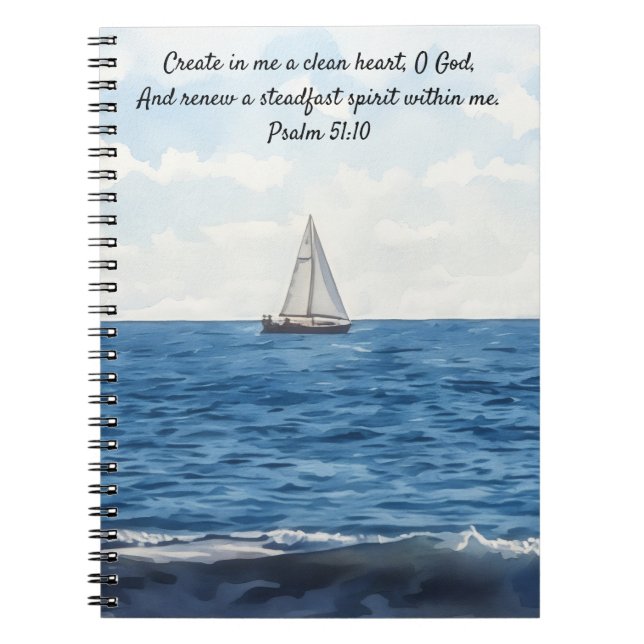 Journal de prière avec verset biblique sur un voil (Devant)
