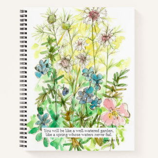 Journal de prière Bible Verse Ésaïe 58 11 Primrose