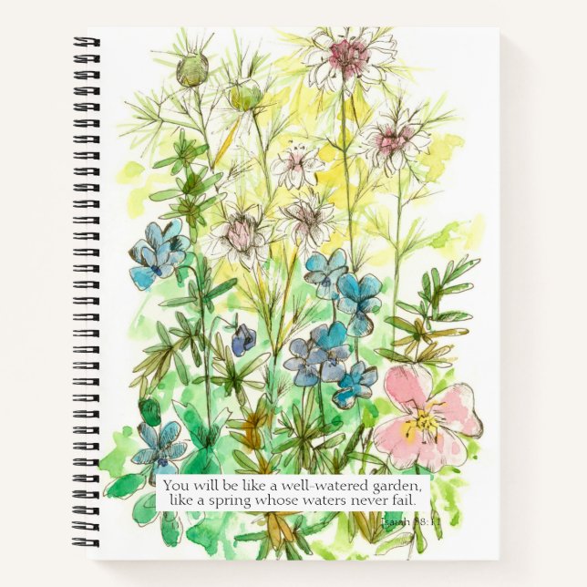 Journal de prière Bible Verse Ésaïe 58 11 Primrose (Devant)