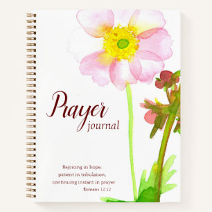 Journal de prière Bible Verse Romans 12:12 Fleurs