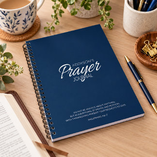 Journal de prière bleu marine blanc