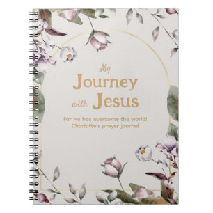 Journal de prière chrétienne florale aquarelle
