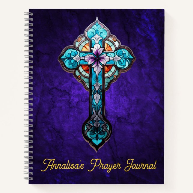 Journal de prière croix en verre tendu (Devant)