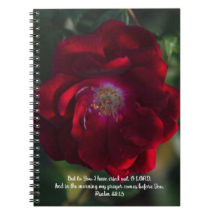 Journal de prière de verset biblique de rose rouge