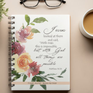 Journal de prière de verset biblique floral