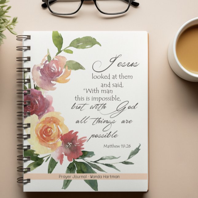 Journal de prière de verset biblique floral (Créateur téléchargé)