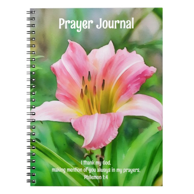 Journal de prière de verset de la Bible de fleur d (Devant)