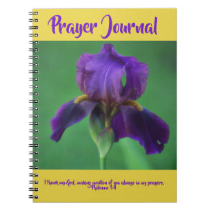 Journal de prière d'iris de pourpre royal