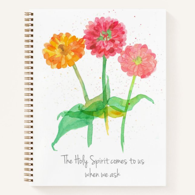 Journal de prière Fleur de Zinnia Religieuse Saint (Devant)