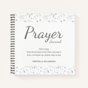 Journal de prière floral blanc personnalisé