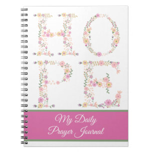 Journal de prière florale HOPE personnalisé