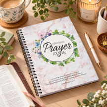 Journal de prière Marbre rose floral