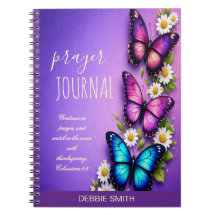 Journal de prière personnalisé Fleur de Papillon