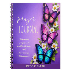 Journal de prière personnalisé Fleur de Papillon