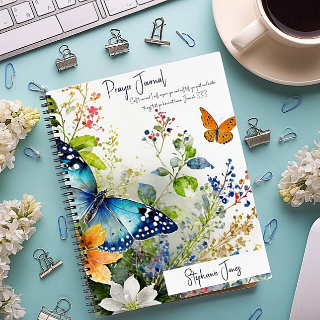 Journal de prière personnalisé floral papillon (Créateur téléchargé)