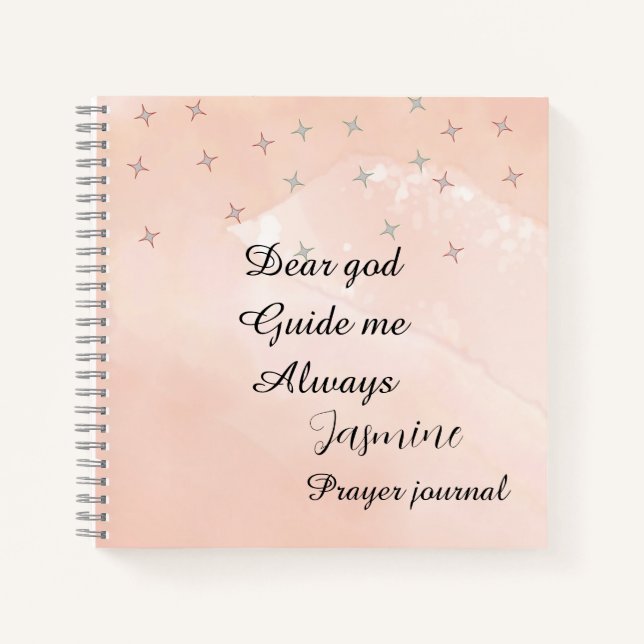 Journal de prière personnalisé pêche et blanc (Devant)