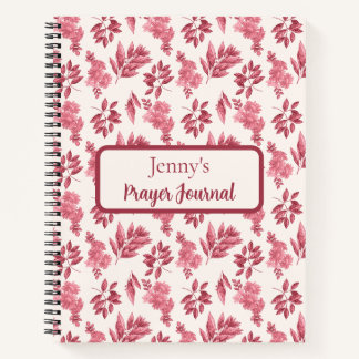 Journal de prière personnalisé rose toile
