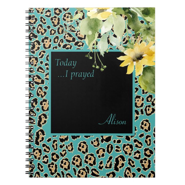Journal de prière personnalisée Leopard et Tournes (Devant)
