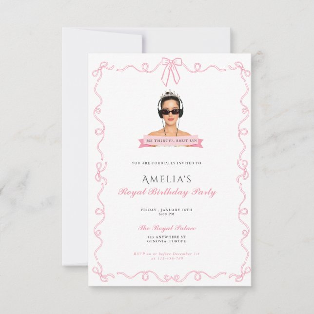 Journal de princesse 30e anniversaire Invitation m (Devant)