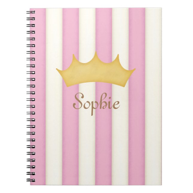 Journal de princesse personnalisé couronné de rayu (Devant)